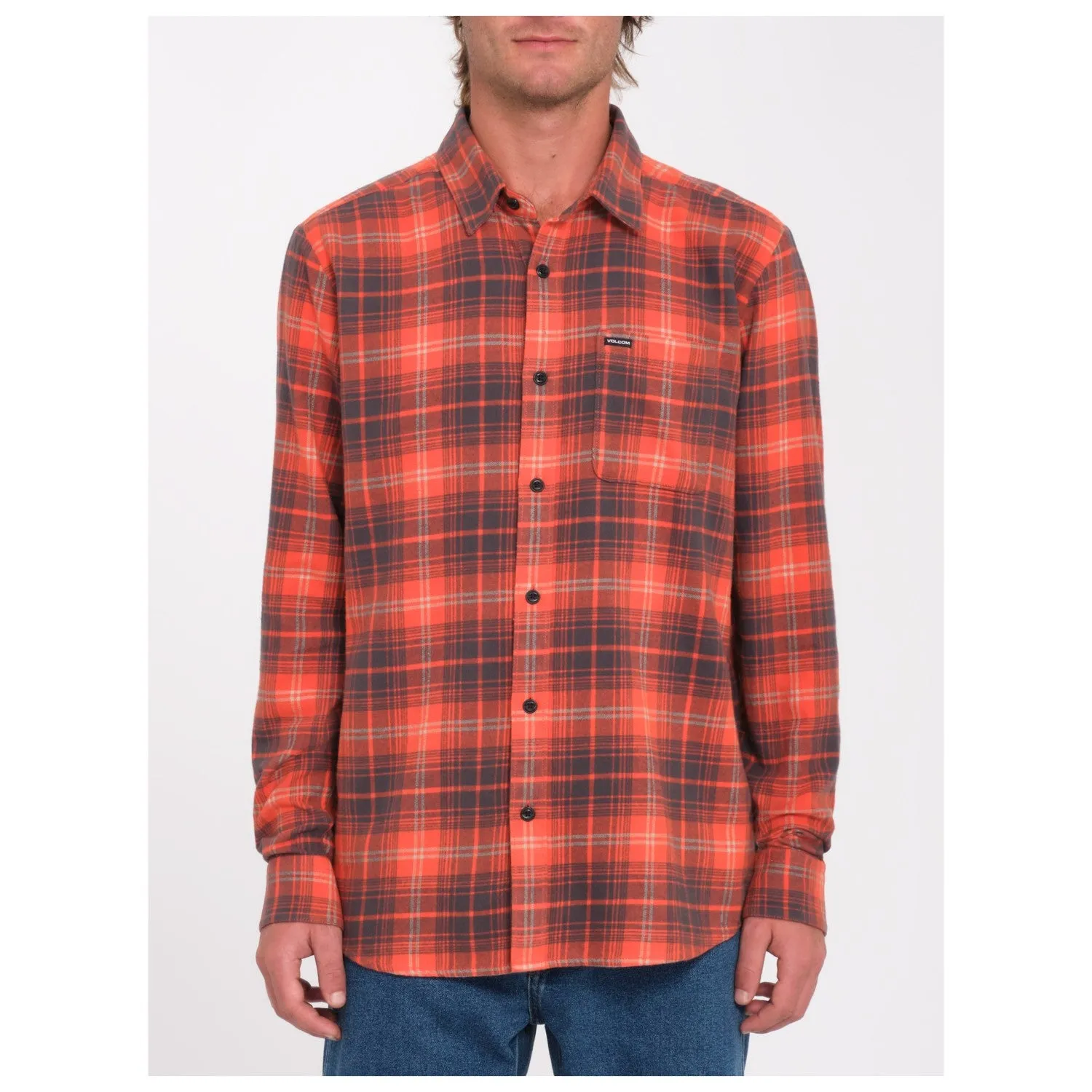VOLCOM CADEN PLAID LS BRIGHT RED | CAMISA DE CUADROS CLÁSICA