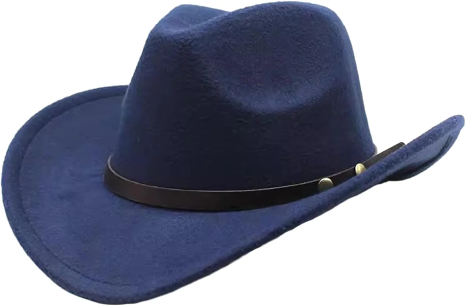 Wide Brim Felt Cowboy Hat for Women Men, Classic Outdoor Fedora Hats Western Cowgirl Hats with Belt Buckle