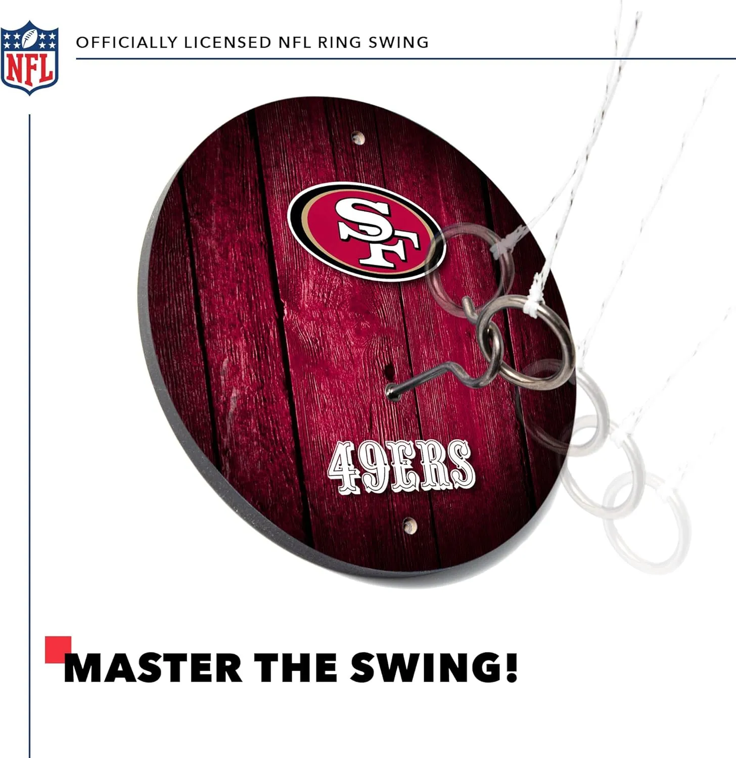 Wild Sports Solid Wood NFL Hook & Ring Toss Set with Direct Print HD Team Graphics  Easy Hang Hook and Ring Toss Target  Great Gift for Any Football Fan! Ring Toss Family Game for a Game Room