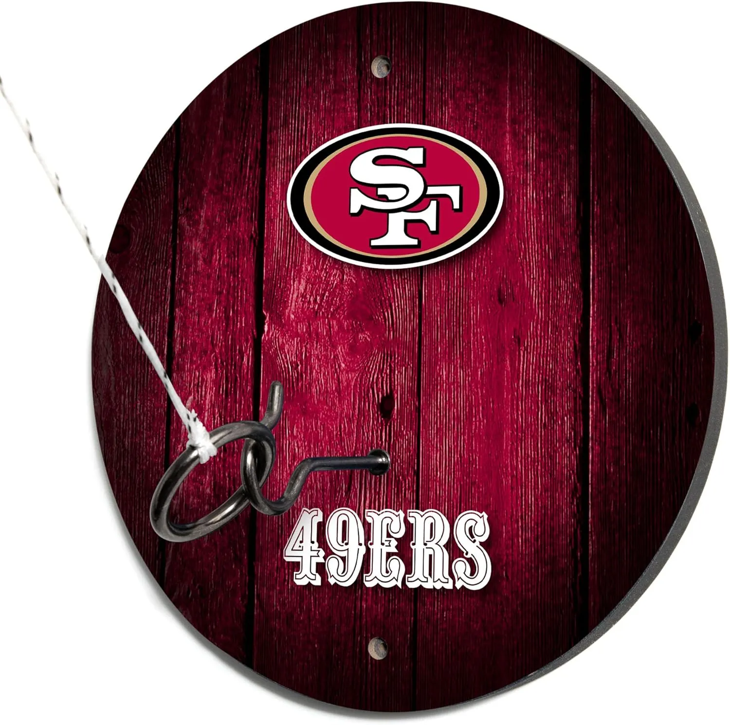 Wild Sports Solid Wood NFL Hook & Ring Toss Set with Direct Print HD Team Graphics  Easy Hang Hook and Ring Toss Target  Great Gift for Any Football Fan! Ring Toss Family Game for a Game Room
