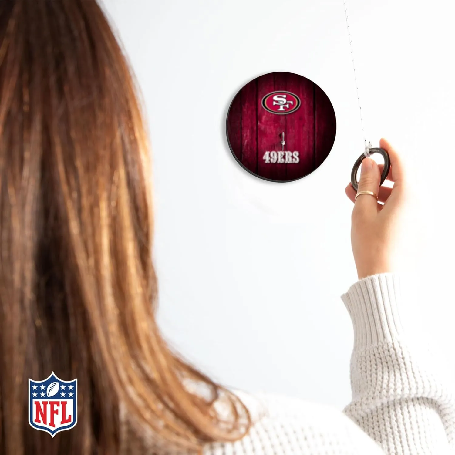 Wild Sports Solid Wood NFL Hook & Ring Toss Set with Direct Print HD Team Graphics  Easy Hang Hook and Ring Toss Target  Great Gift for Any Football Fan! Ring Toss Family Game for a Game Room