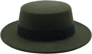 Women Woolen Hat Men Ladies Fedoras Jazz Round Caps Casual Bowler Hats Wide Brim Cap 10 One Size