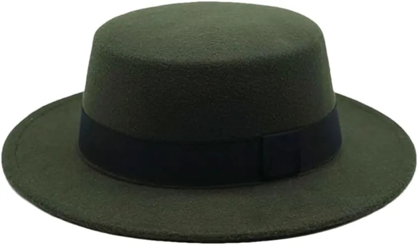 Women Woolen Hat Men Ladies Fedoras Jazz Round Caps Casual Bowler Hats Wide Brim Cap 10 One Size