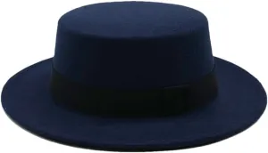 Women Woolen Hat Men Ladies Fedoras Jazz Round Caps Casual Bowler Hats Wide Brim Cap 3 One Size