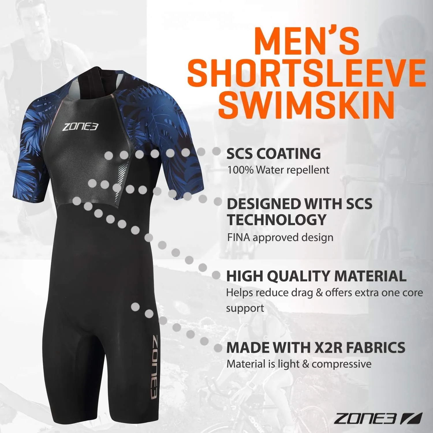 ZONE3 Men's Shortsleeve Swimskin
